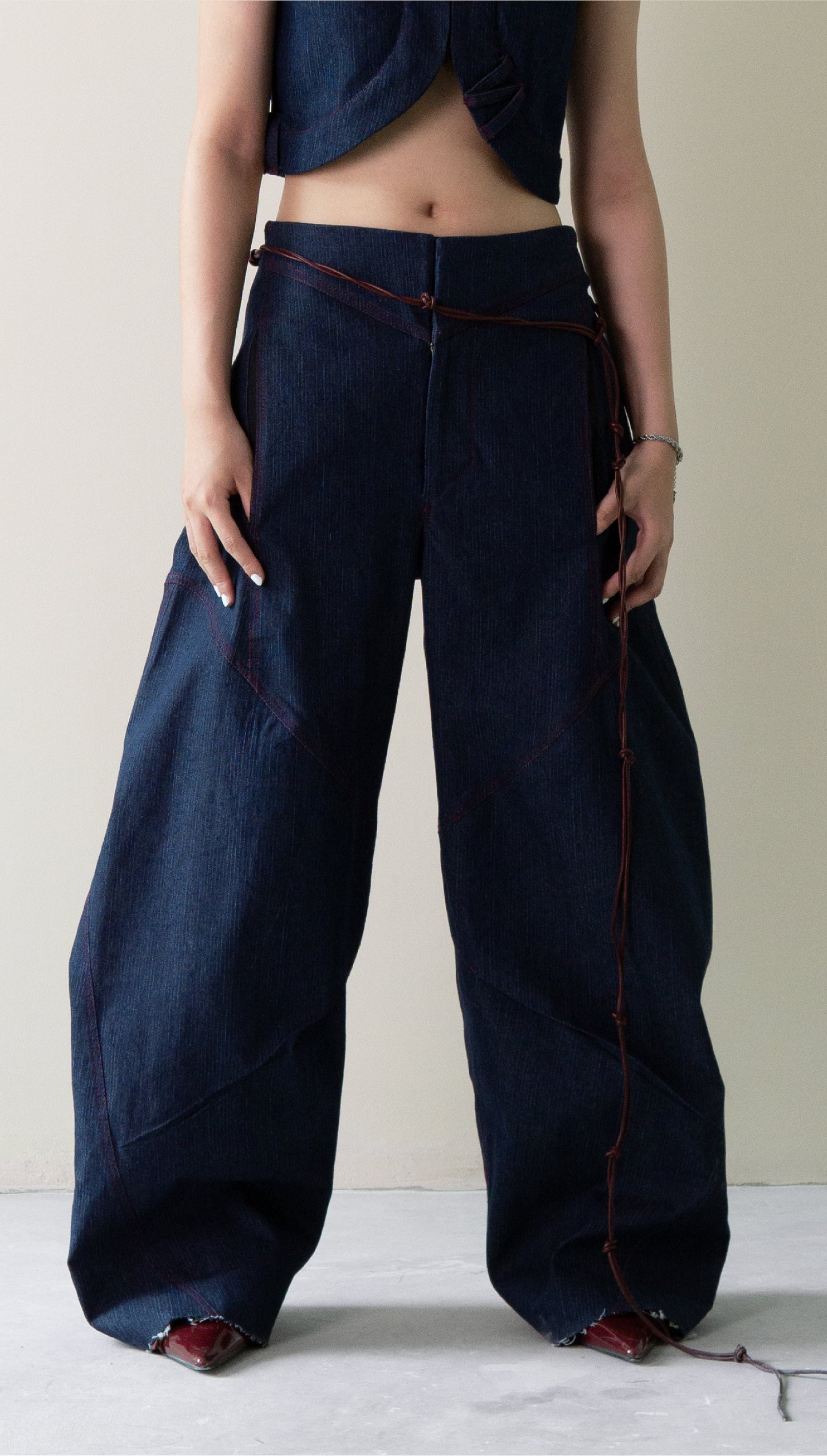 Denim Balloon Pants (Dark Blue)