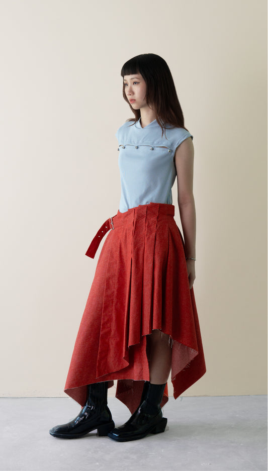 A Cascade Denim Skirt