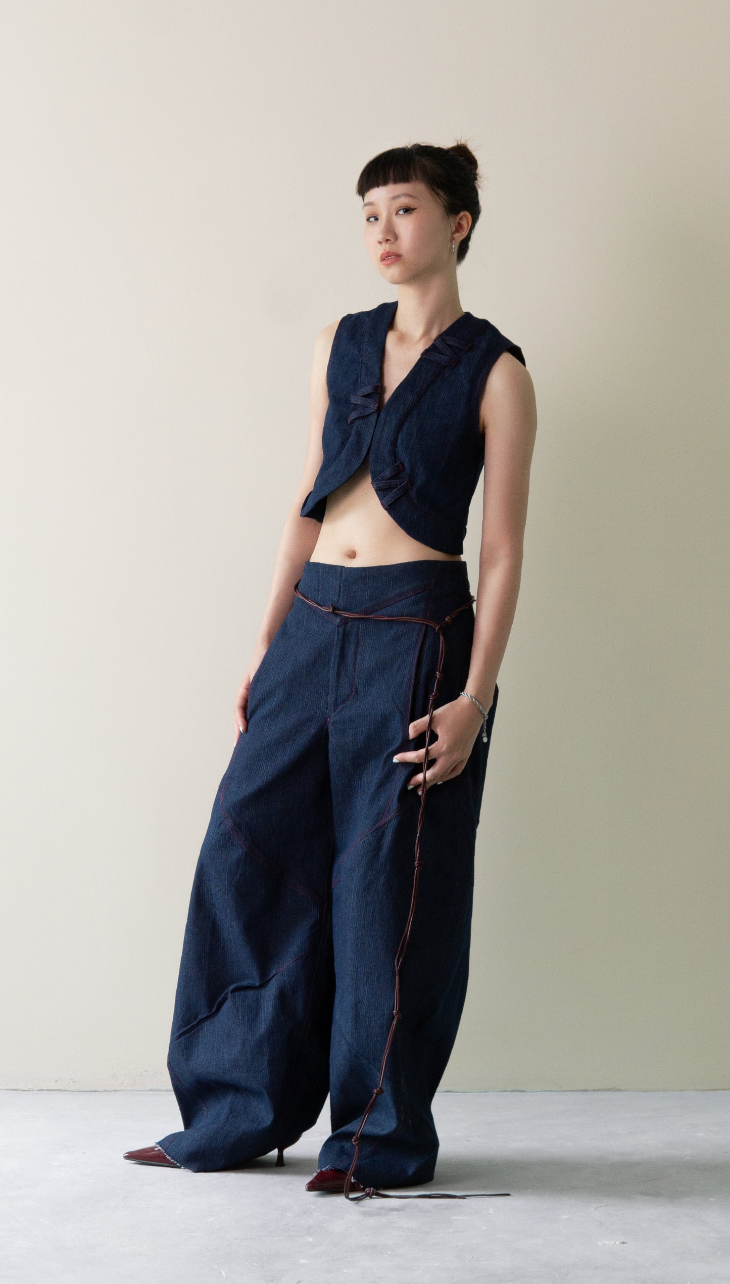 Denim Balloon Pants (Dark Blue)