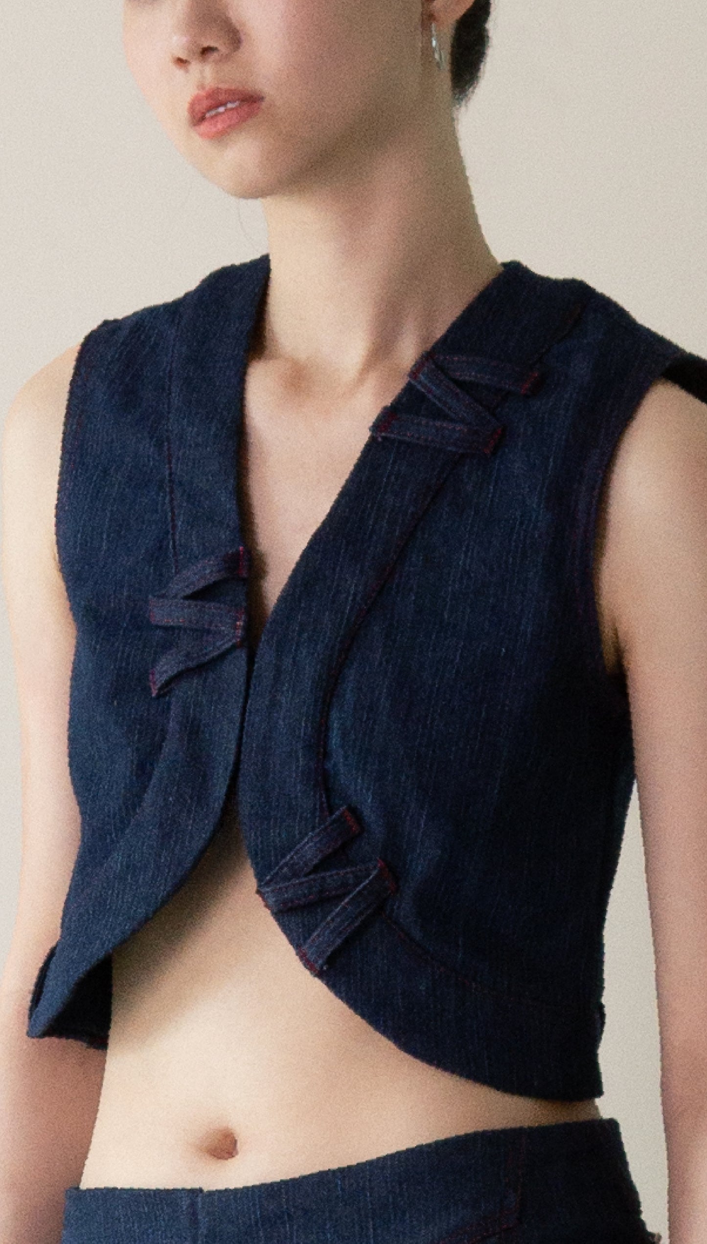 Looped Denim Vest