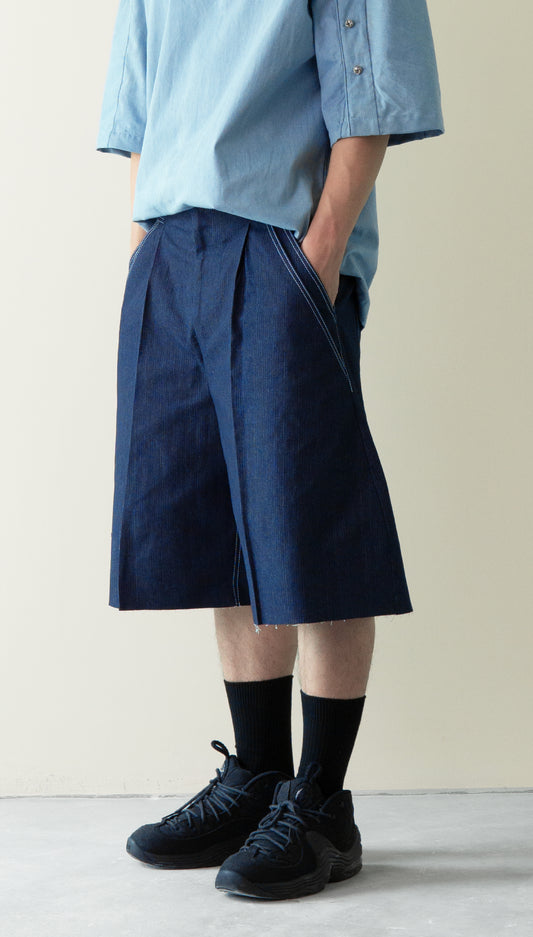 Echo Pleated Jorts (Dark blue)