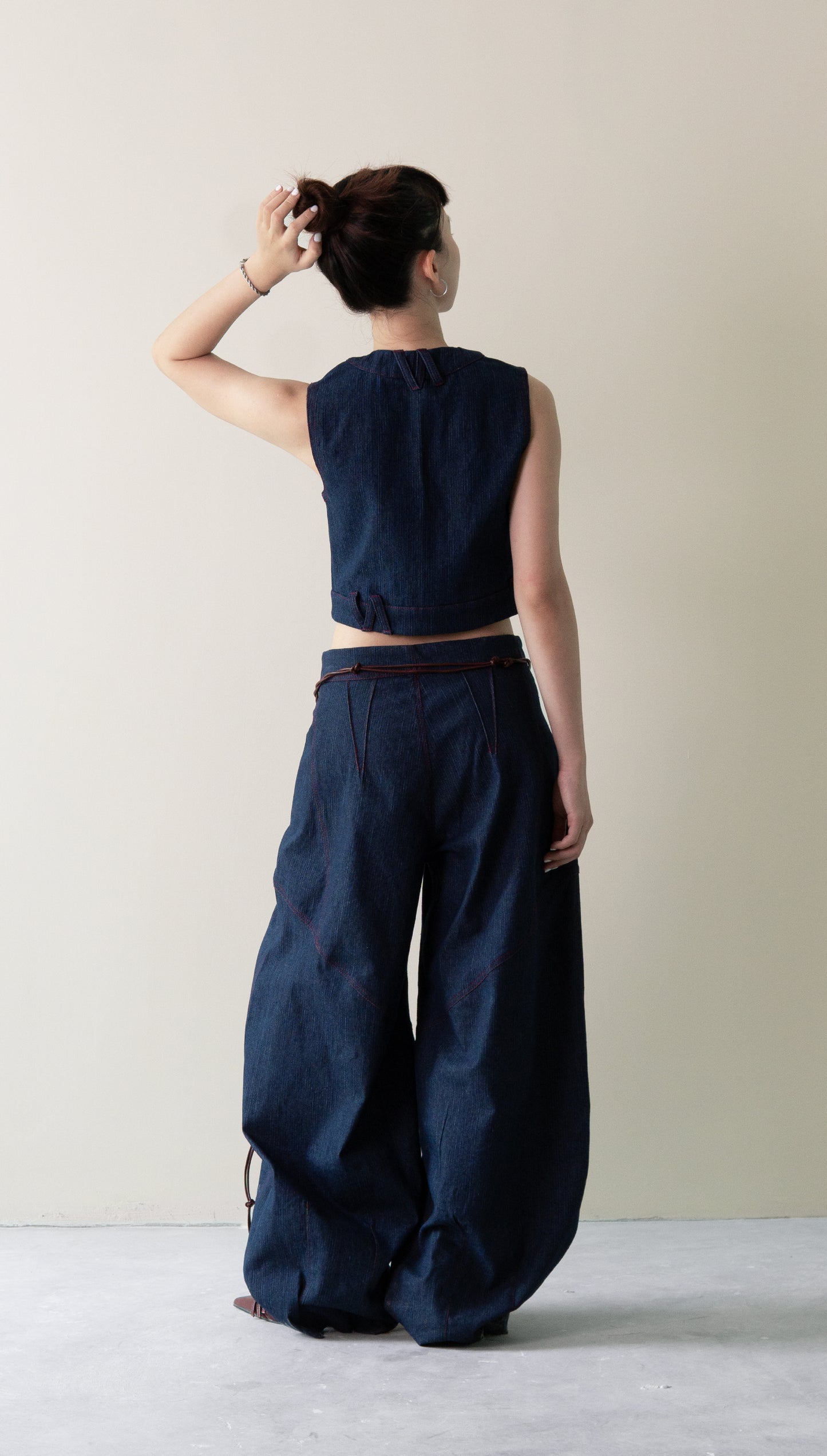 Denim Balloon Pants (Dark Blue)